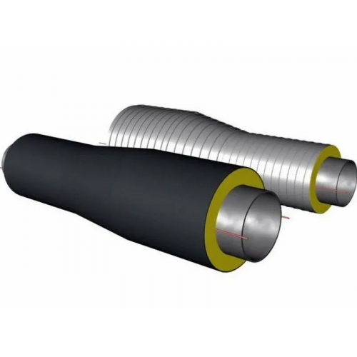Переход стальной ППУ ПЭ с МЗИ тип 1 09Г2С 76х3,5х57х3,5х1500 мм ГОСТ 10704-91