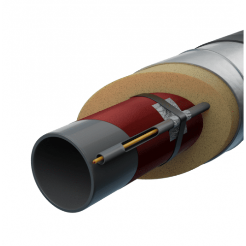 Труба в ППУ изоляции с греющим кабелем оцинкованная тип 2 Ст3сп Ду20 26,8х2,8 мм ГОСТ 3262-75
